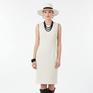 Lida Baday Ivory Woven Sleeveless Shift Dress 6